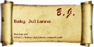 Baky Julianna névjegykártya